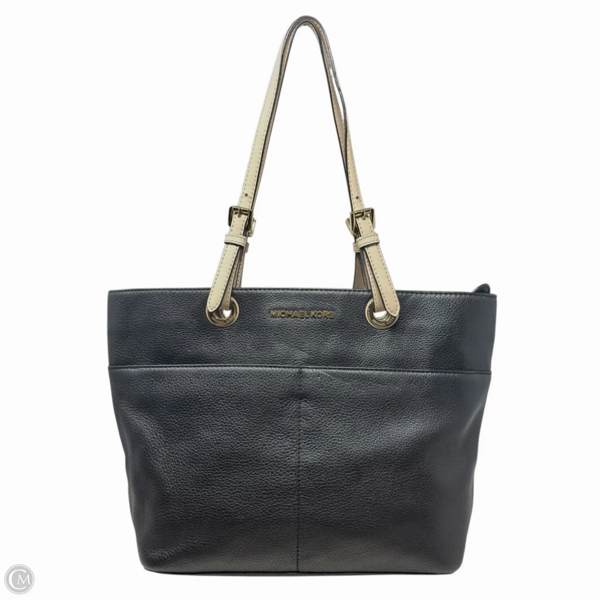 Bedford Leather Zip Pocket Tote Designer By Michael Kors, Size: Medium