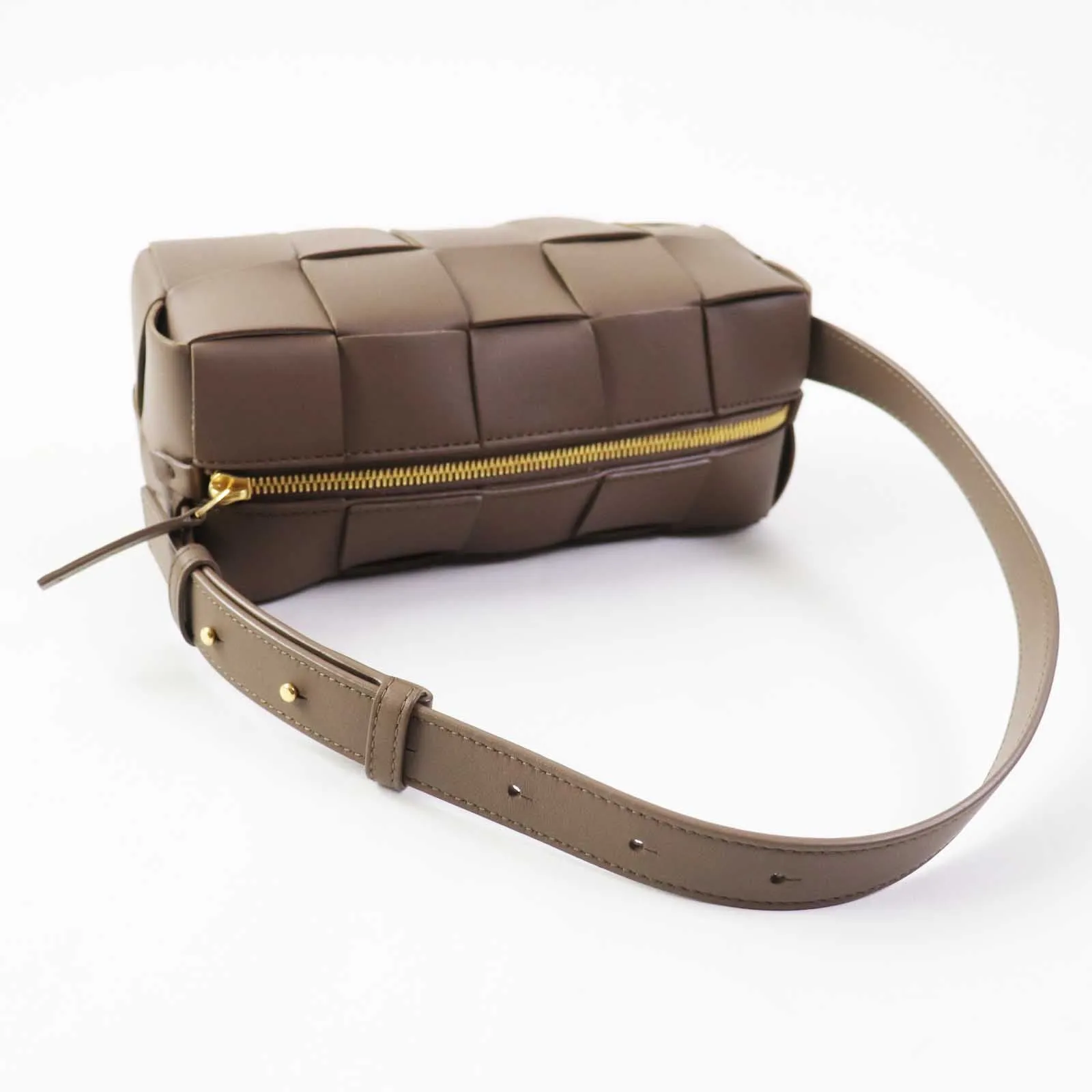 BOTTEGAVENETA Shoulder Bag 729166 leather Taupe (Greige) Small Brick Cassette