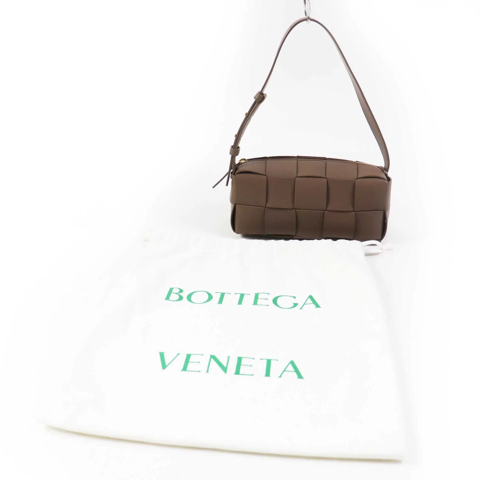 BOTTEGAVENETA Shoulder Bag 729166 leather Taupe (Greige) Small Brick Cassette
