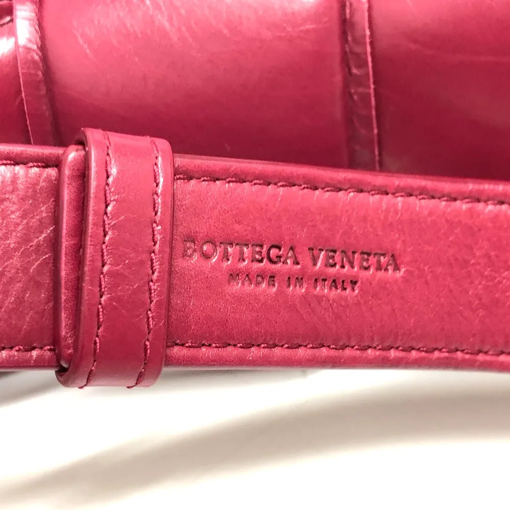 BOTTEGAVENETA Shoulder Bag leather wine-red Padded cassette Cassette Maxi Women Used