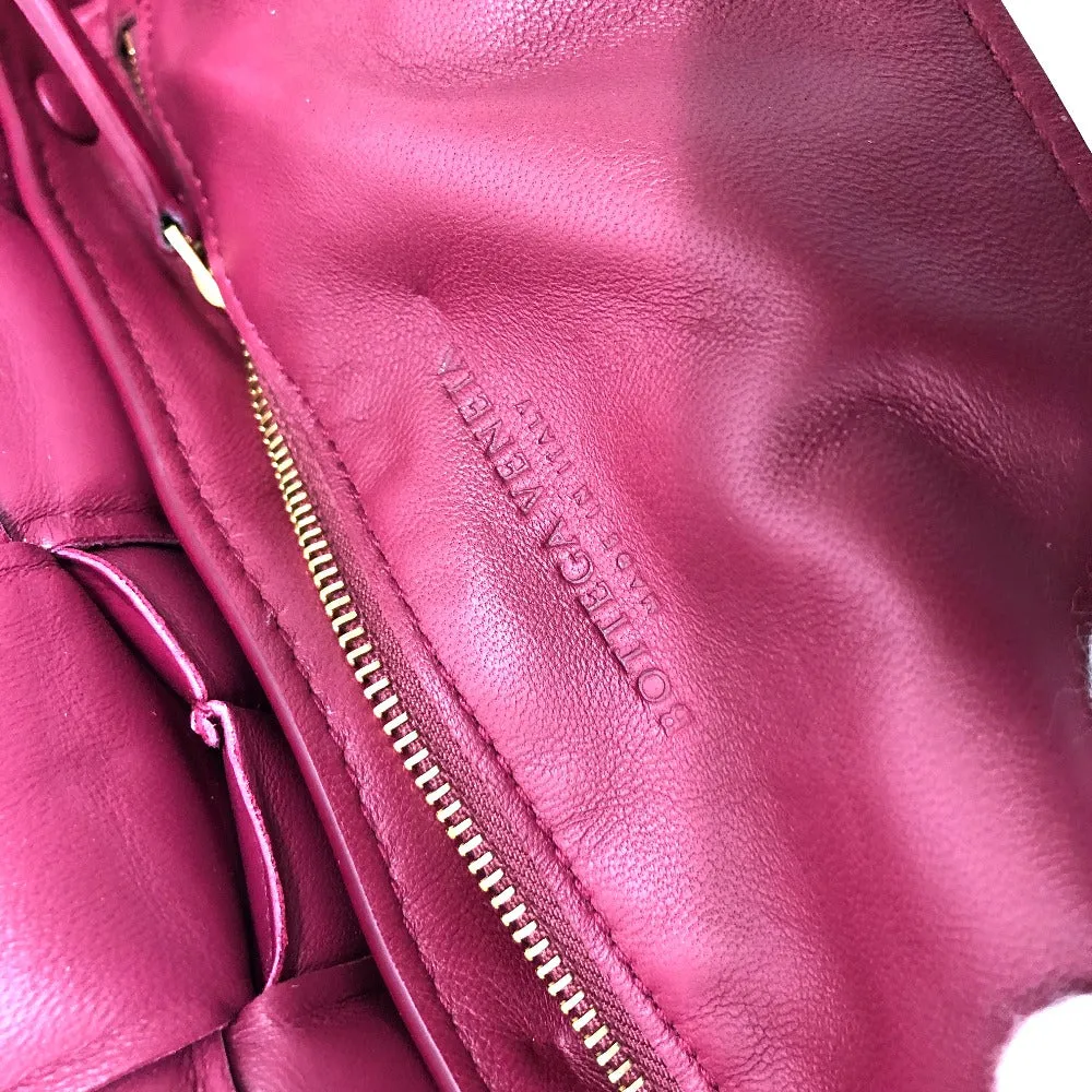 BOTTEGAVENETA Shoulder Bag leather wine-red Padded cassette Cassette Maxi Women Used