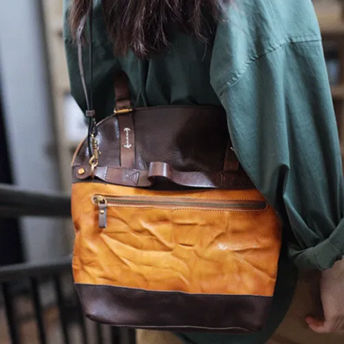 Brown Womens Leather Satchel Handbag Womens Satchel Shoulder Handbags Purse for Ladies