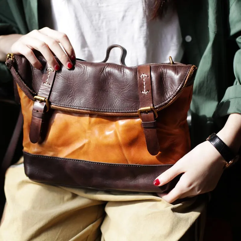 Brown Womens Leather Satchel Handbag Womens Satchel Shoulder Handbags Purse for Ladies