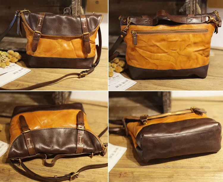 Brown Womens Leather Satchel Handbag Womens Satchel Shoulder Handbags Purse for Ladies
