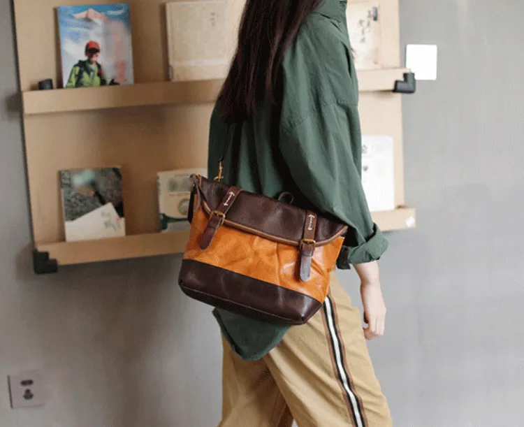 Brown Womens Leather Satchel Handbag Womens Satchel Shoulder Handbags Purse for Ladies