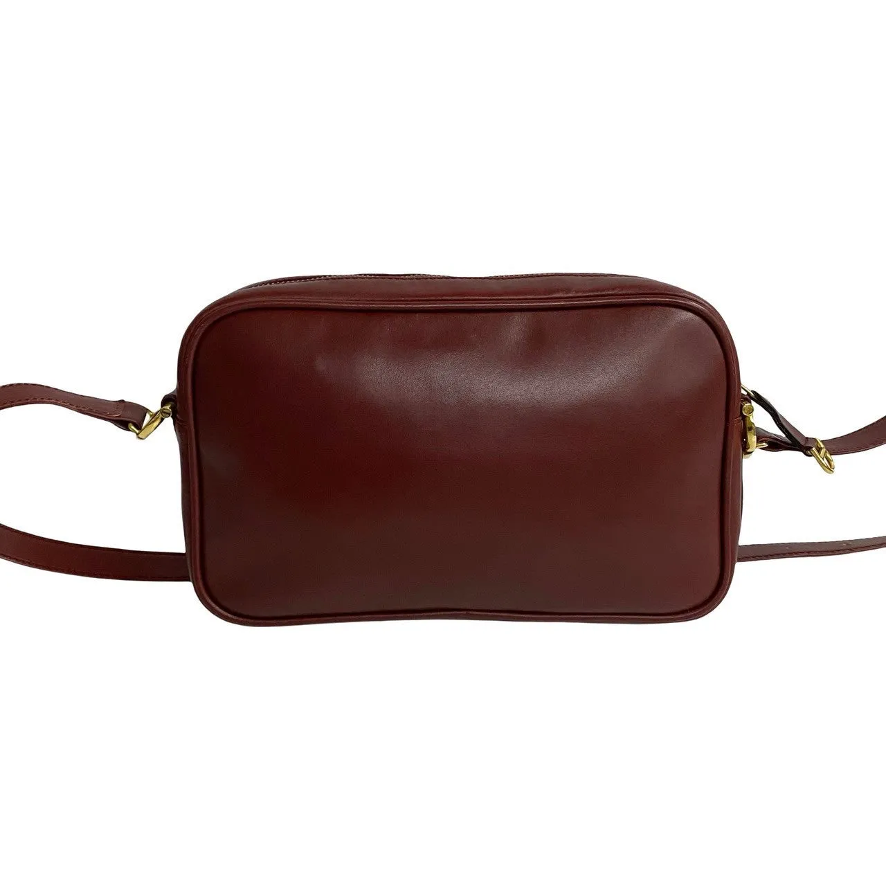 CARTIER Shoulder Bag leather wine-red Must Line