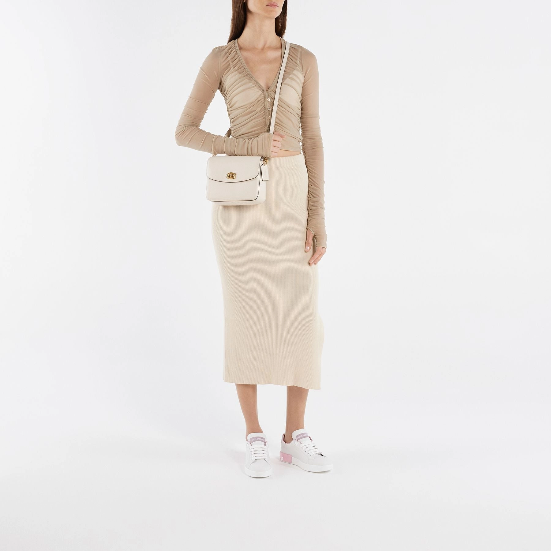 Cassie Corssbody 19 Camera Bag - Coach - Grey - Leather