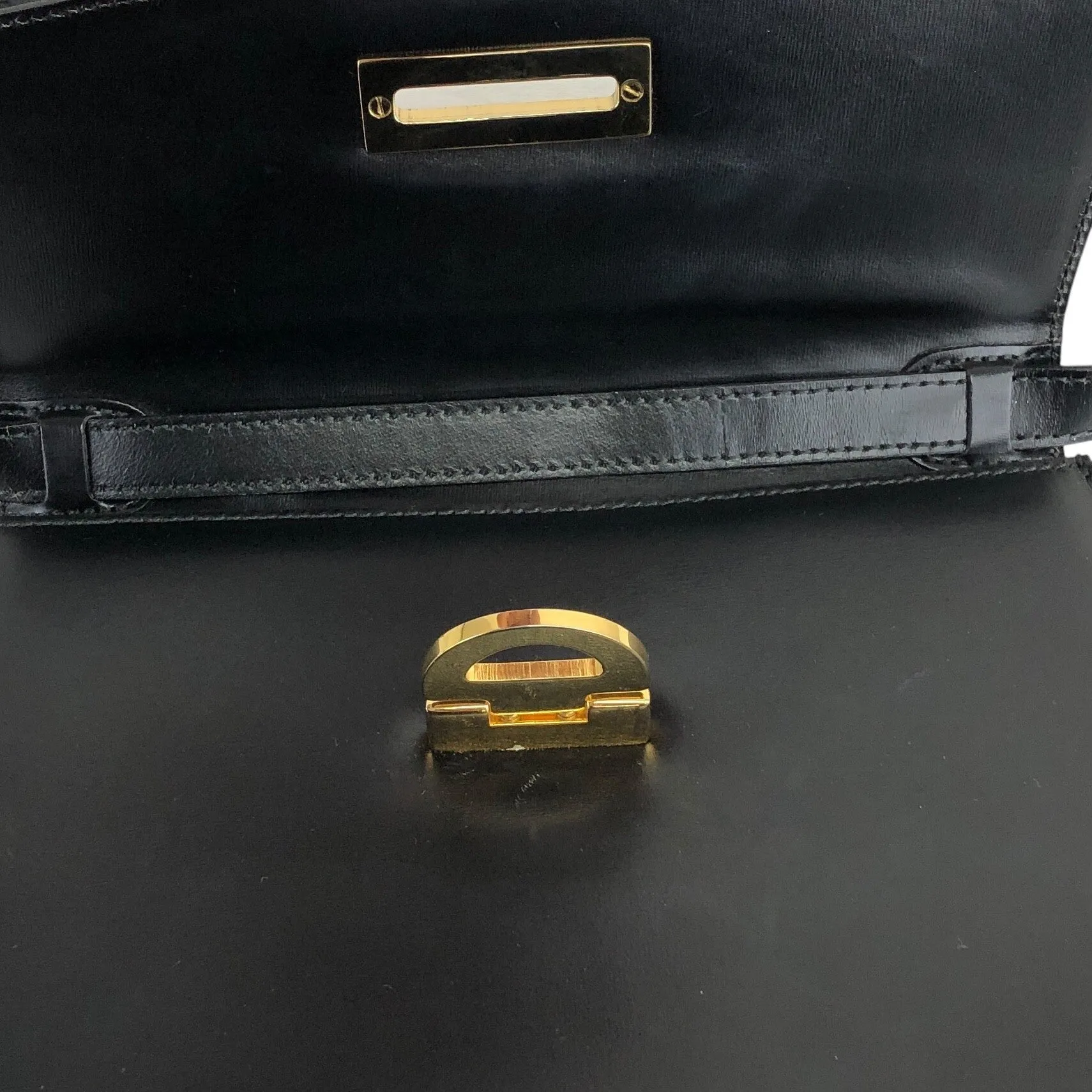 CELINE Horse Bit Shoulder bag Black Vintage hcjm5v