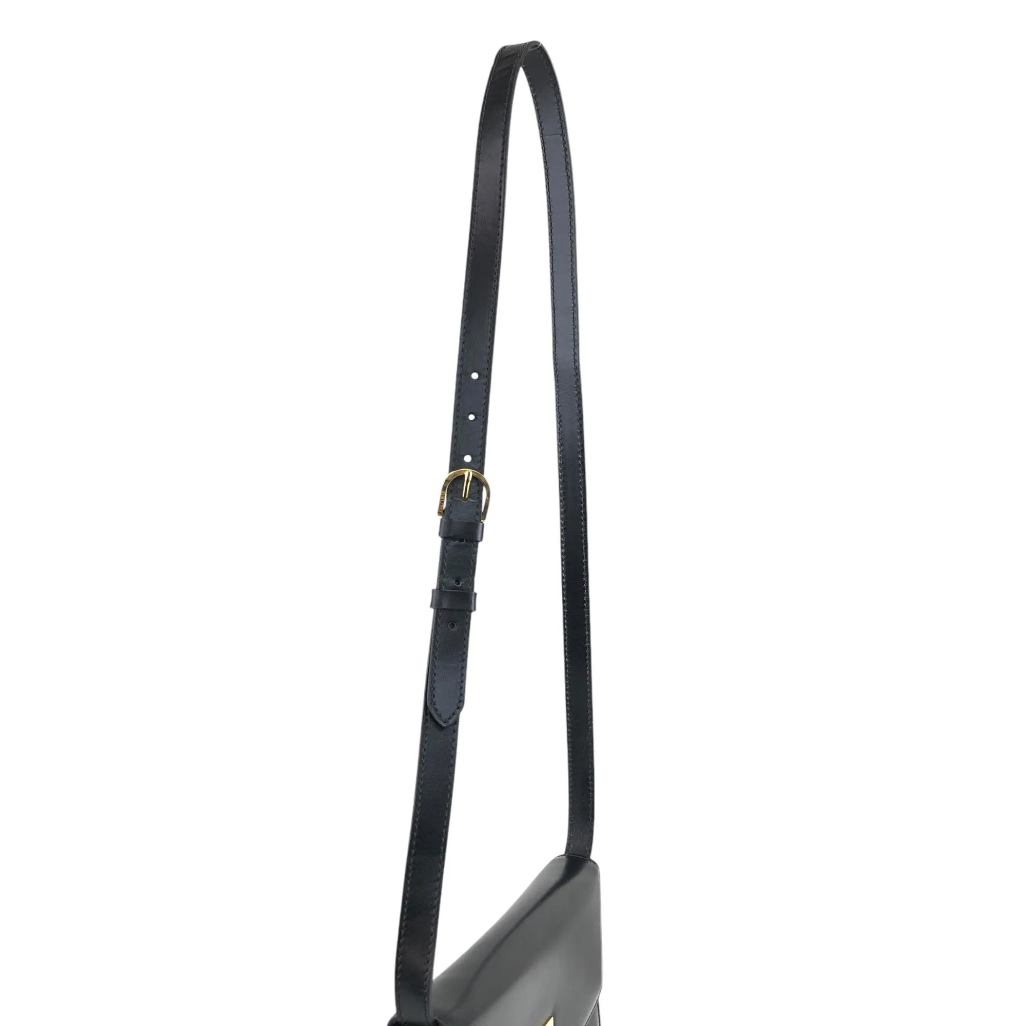 CELINE Horse Bit Shoulder bag Black Vintage hcjm5v