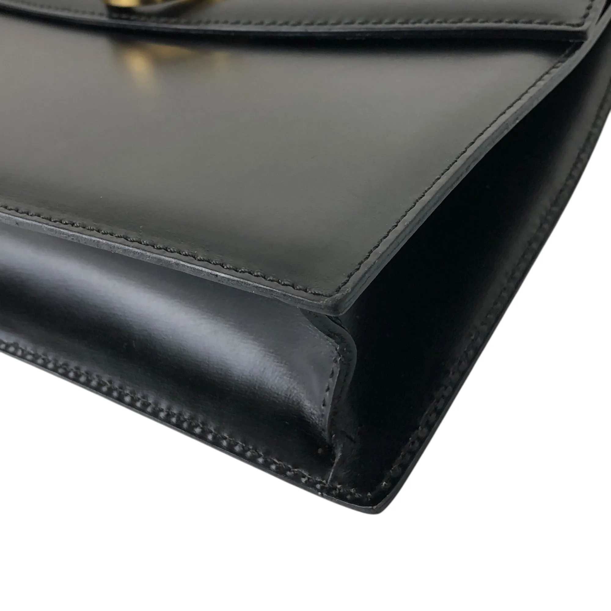 CELINE Horse Bit Shoulder bag Black Vintage hcjm5v
