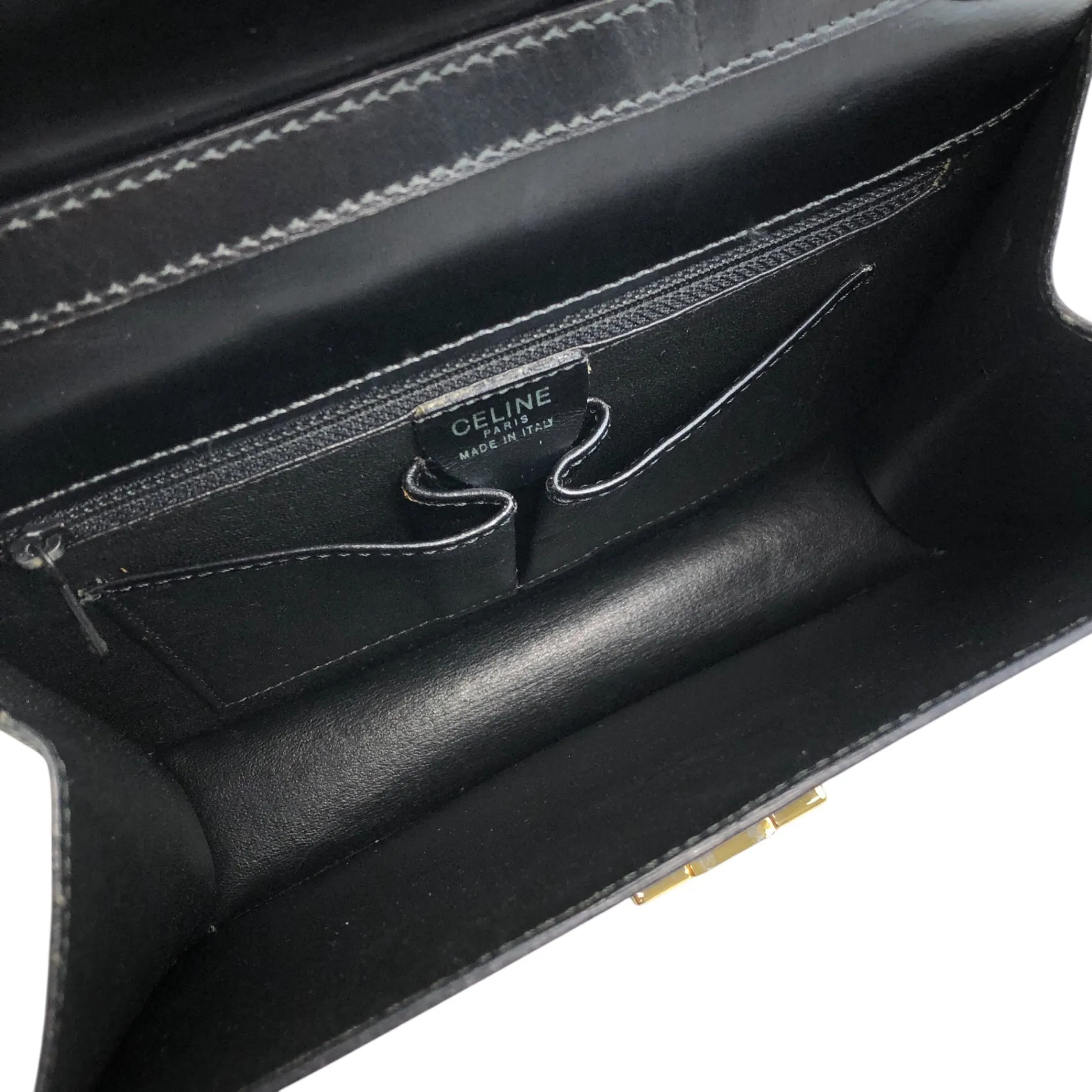 CELINE Horse Bit Shoulder bag Black Vintage hcjm5v