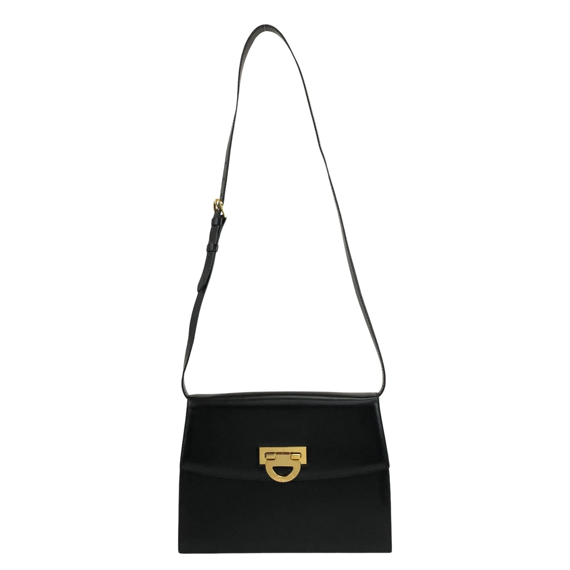 CELINE Horse Bit Shoulder bag Black Vintage hcjm5v