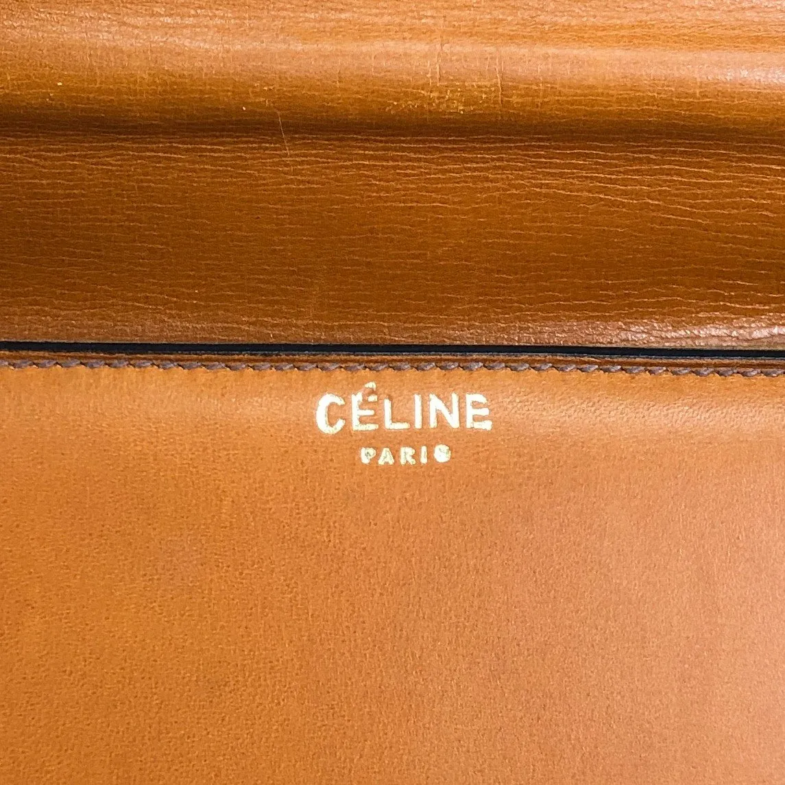 CELINE Horse Carriage Shoulder bag Brown Vintage pejihj