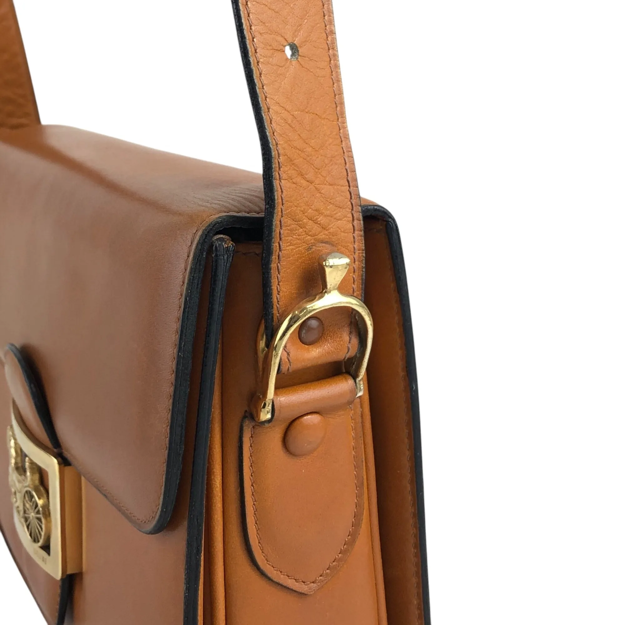 CELINE Horse Carriage Shoulder bag Brown Vintage pejihj