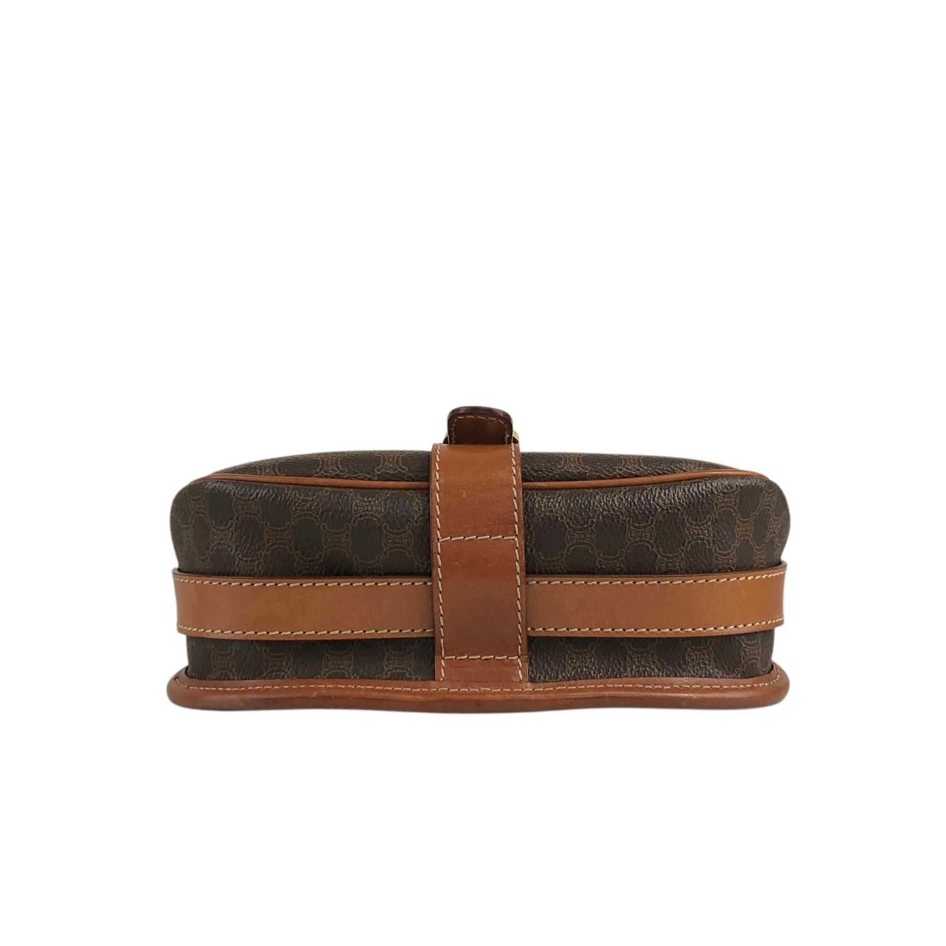 CELINE Macadam Blason Front Buckle Shoulder bag Brown Vintage wuk23r