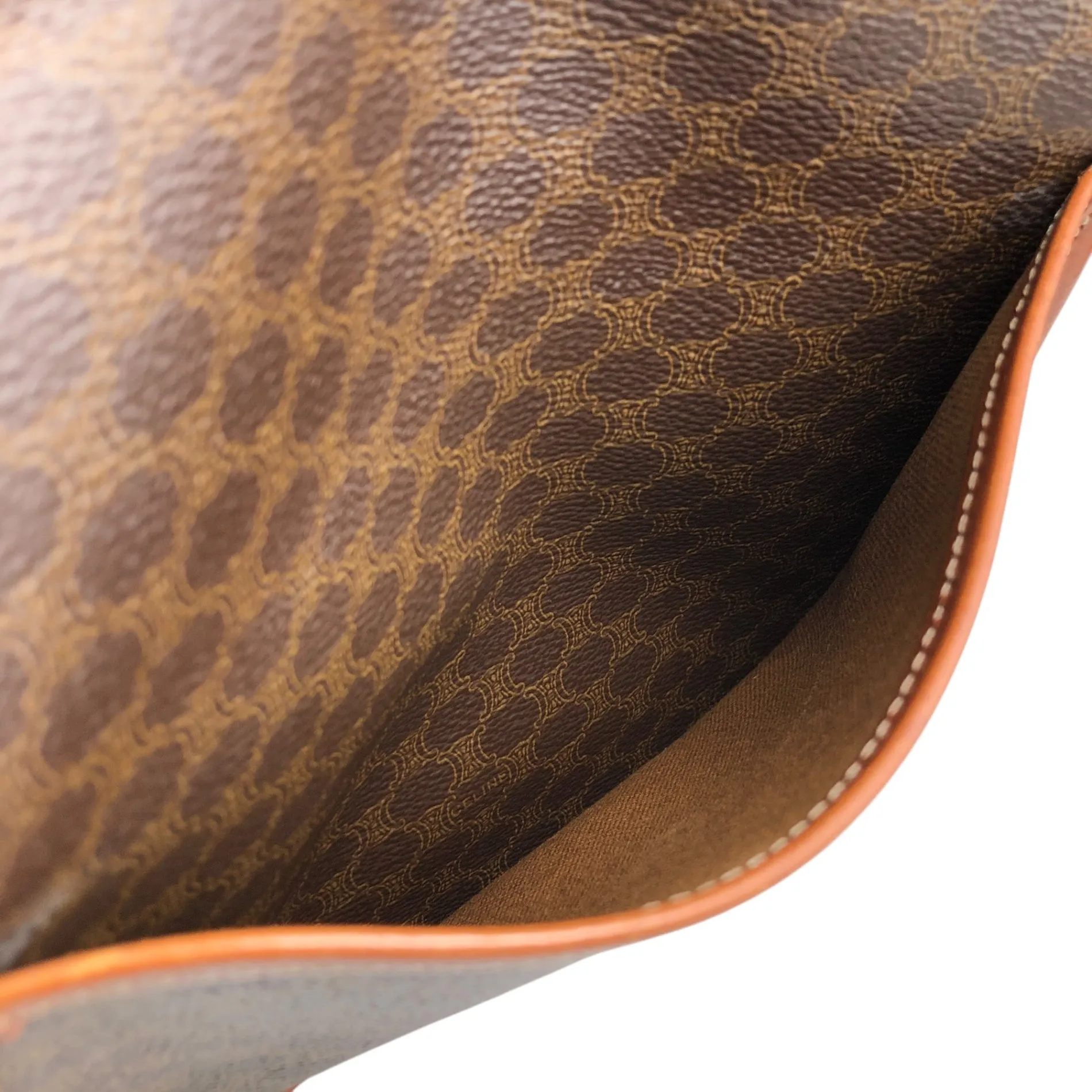 CELINE Macadam Blason Front Buckle Shoulder bag Brown Vintage wuk23r