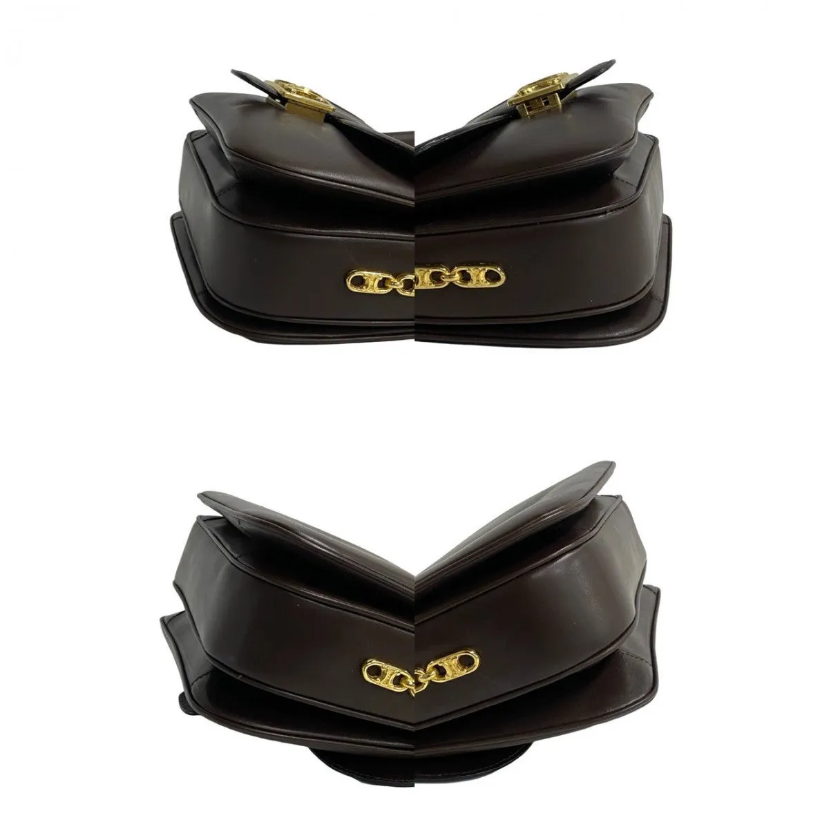 CELINE Shoulder Bag leather Brown