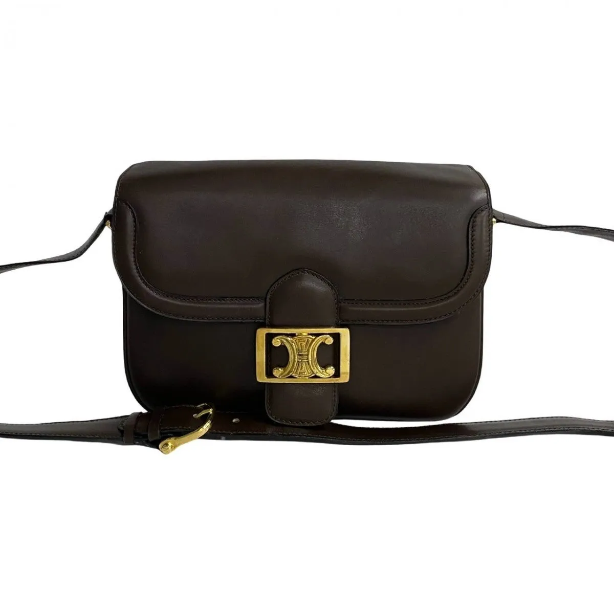 CELINE Shoulder Bag leather Brown