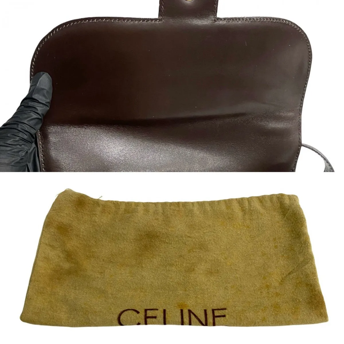 CELINE Shoulder Bag leather Brown