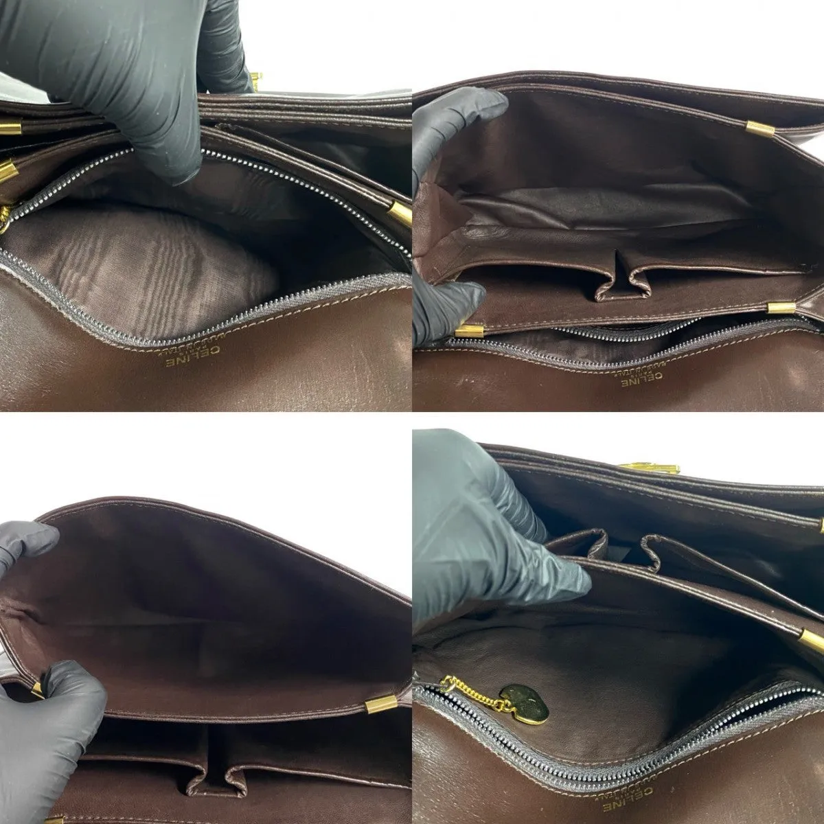 CELINE Shoulder Bag leather Brown