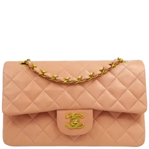Chanel * 1994-1996 Pink Lambskin Small Classic Double Flap Shoulder Bag