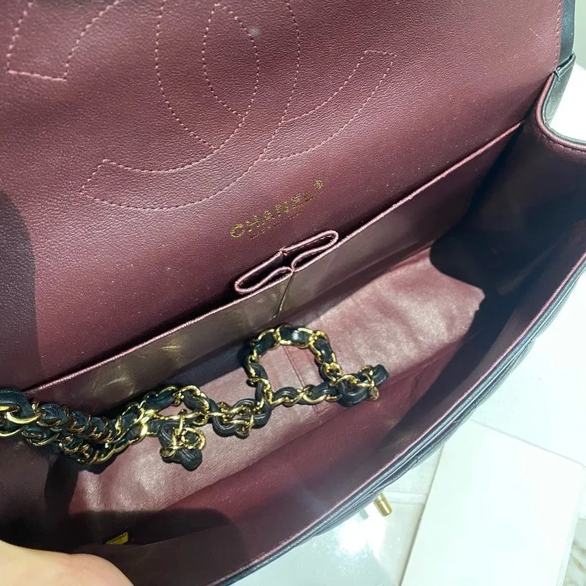 Chanel Black Jumbo Double Flap Shoulder Bag with Card