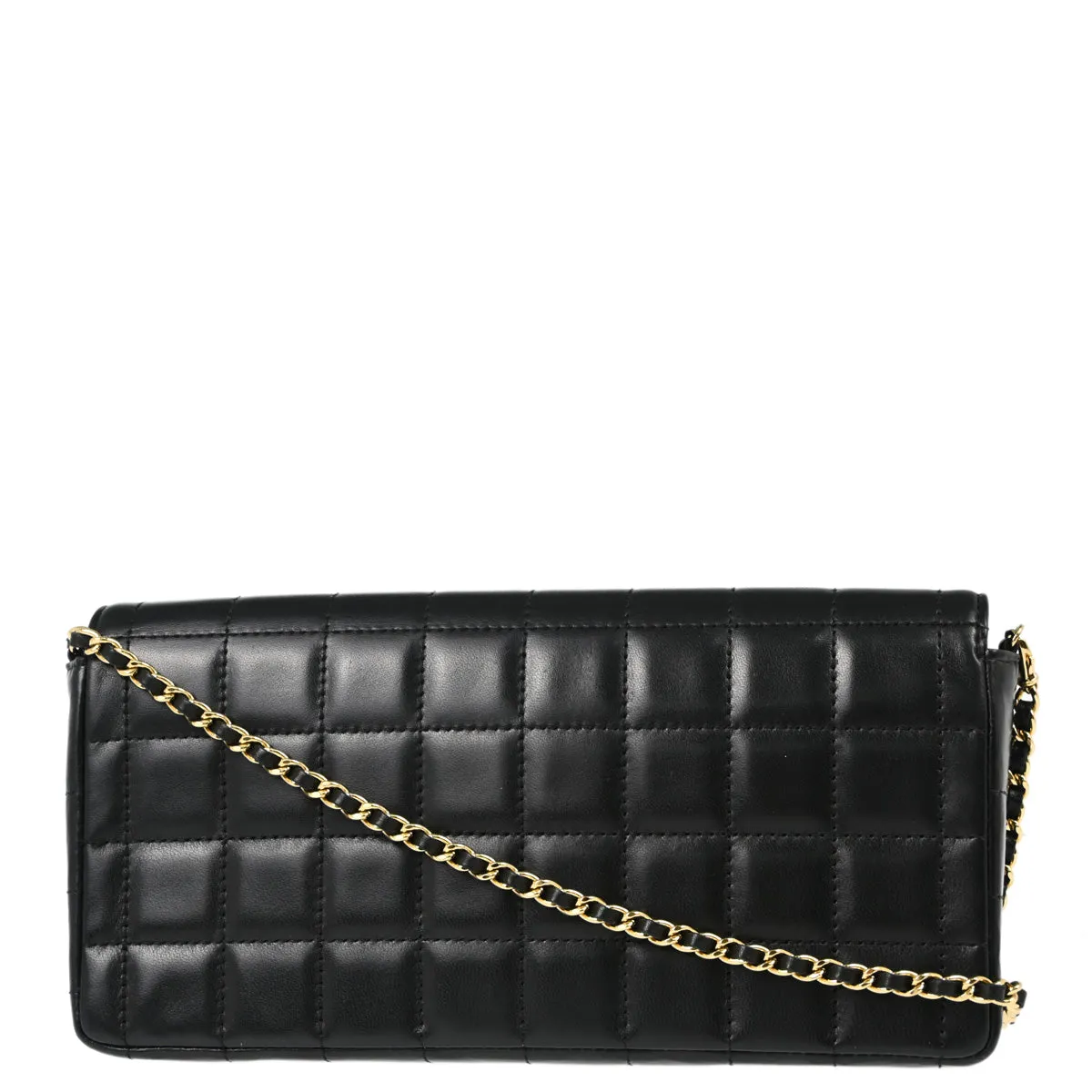 Chanel Black Lambskin Choco Bar East West Shoulder Bag