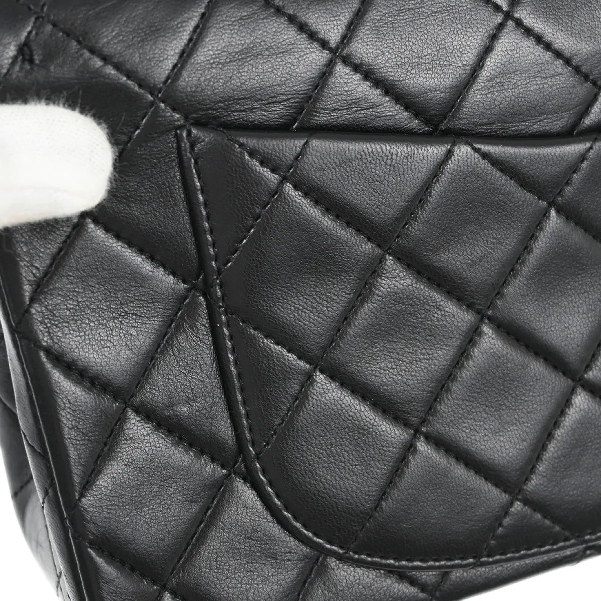 Chanel Black Lambskin Small Classic Double Flap Shoulder Bag