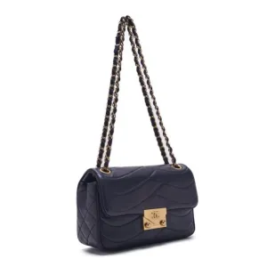 CHANEL ??CHANEL??Pushlock Wave Stitch Chain Sder  Canvas Navy (Gen Gold ) Shoulder Bag Mini Shellder Bag  Shellder Bag Hybrid ?? Ship?? Himalan Bookstore Online