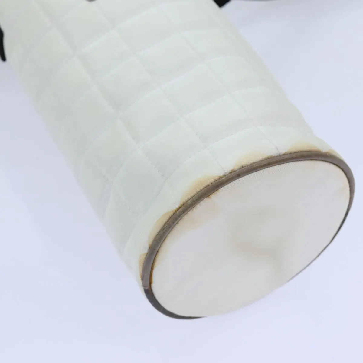 CHANEL Choco Bar Sports Line Shoulder Bag Nylon White CC Auth 70955