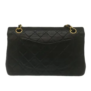 CHANEL Classic Matelasse 23 Chain Flap Shoulder Bag Lamb Skin Black Auth lt398A