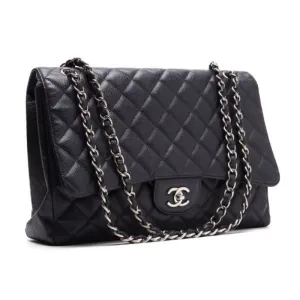 CHANEL Deca Double Flap Chain Shoulder Caviar S Black (Silver G ) Shoulder Bag Mini Shoulder Bag  Bag Hybrid ?? Delivery?? Netherlands Online