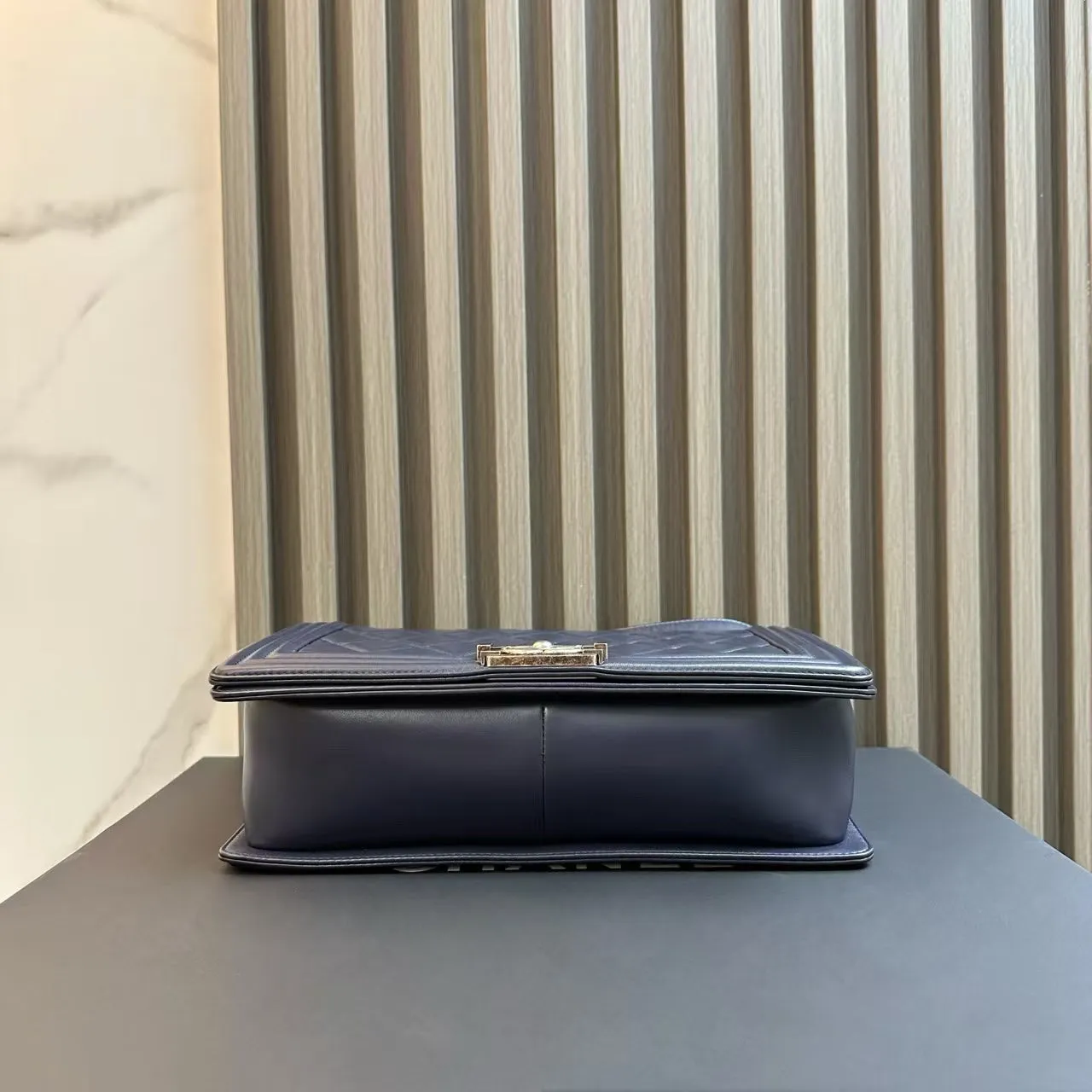 Chanel Le Boy Navy Quilted Shoulder Bag