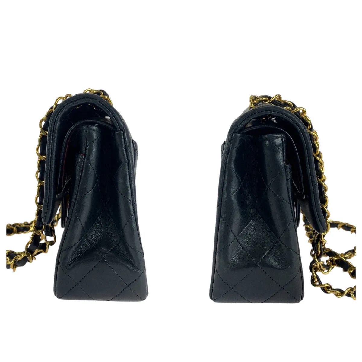 CHANEL Shoulder Bag lambskin Black GoldMetal Matrasse COCO Mark Turnlock Women Used