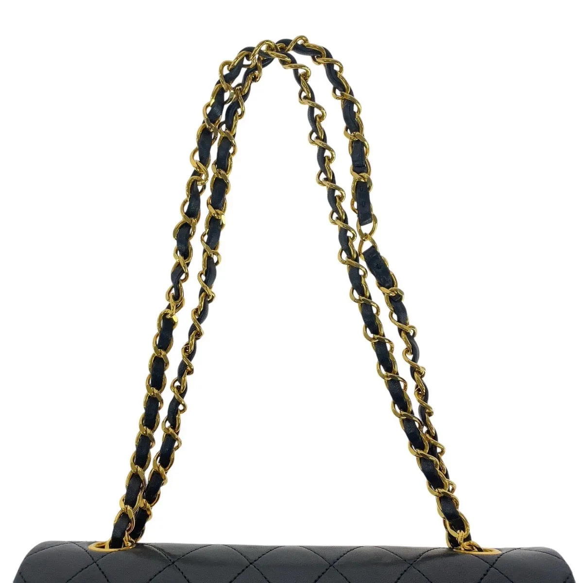 CHANEL Shoulder Bag lambskin Black GoldMetal Matrasse COCO Mark Turnlock Women Used