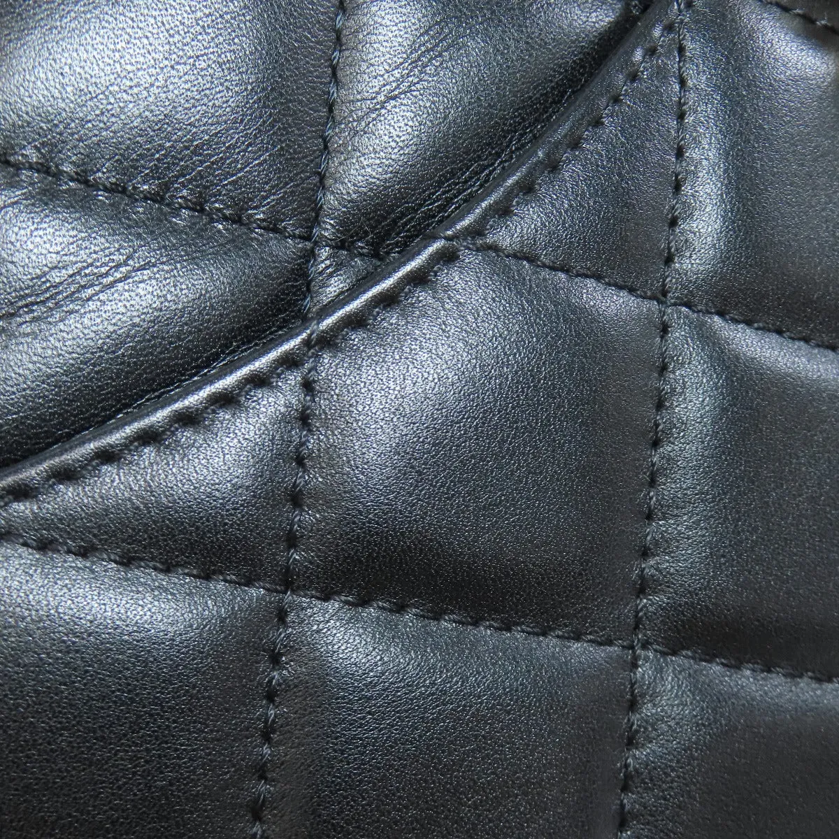 CHANEL Shoulder Bag lambskin black Matelasse ChainShoulder Gold Metal