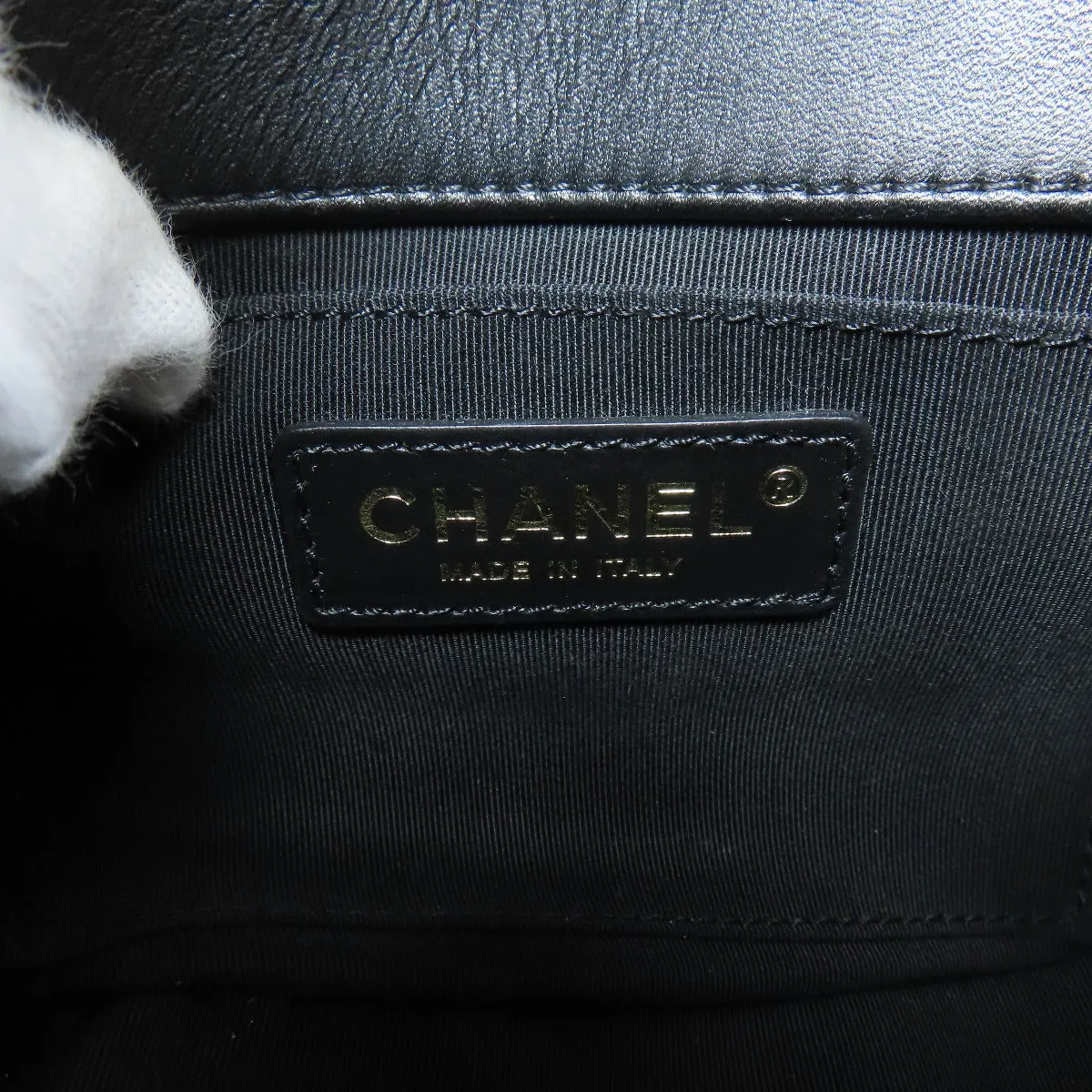 CHANEL Shoulder Bag lambskin black Matelasse ChainShoulder Gold Metal