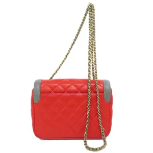 CHANEL Shoulder Bag lambskin Red ChainShoulder COCO Mark Gold Metal