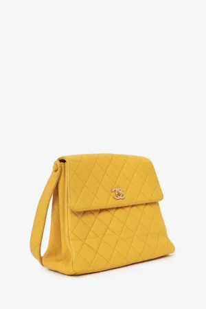 Chanel? Yellow Caviar Leather CC Shoulder Bag
