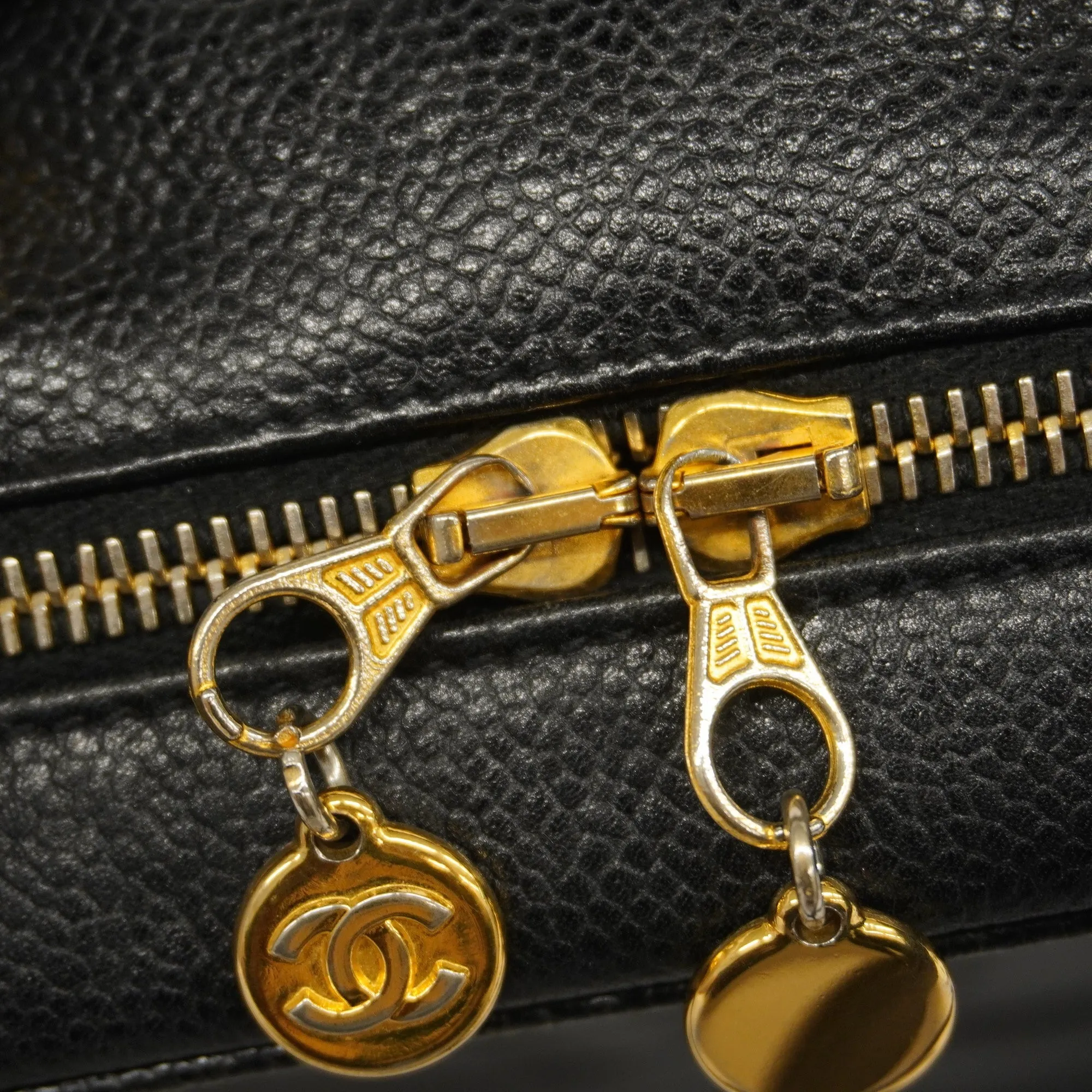 ChanelAuth  2WAY Bag Women's Caviar Leather HandBag,Shoulder Bag Black
