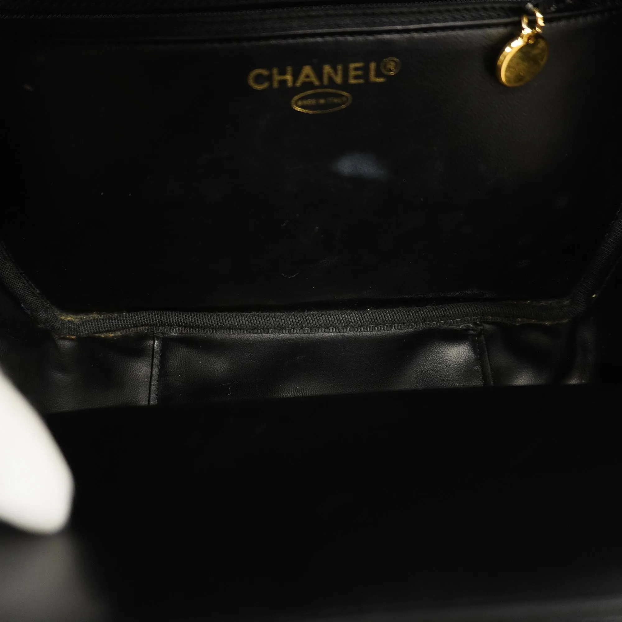 ChanelAuth  2WAY Bag Women's Caviar Leather HandBag,Shoulder Bag Black