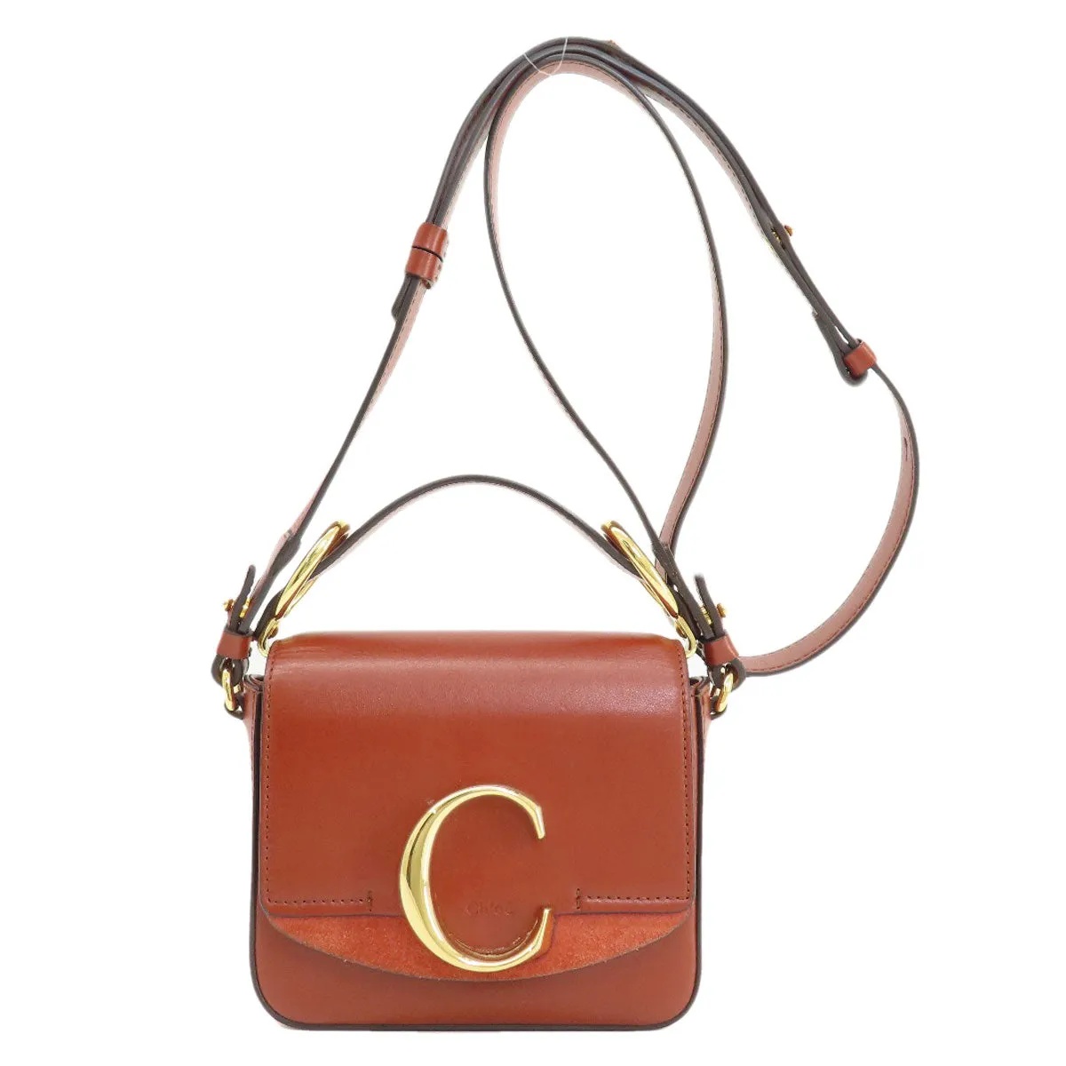 Chloe Shoulder Bag leather Brown Mini long Shoulder Chloe C 2WAY