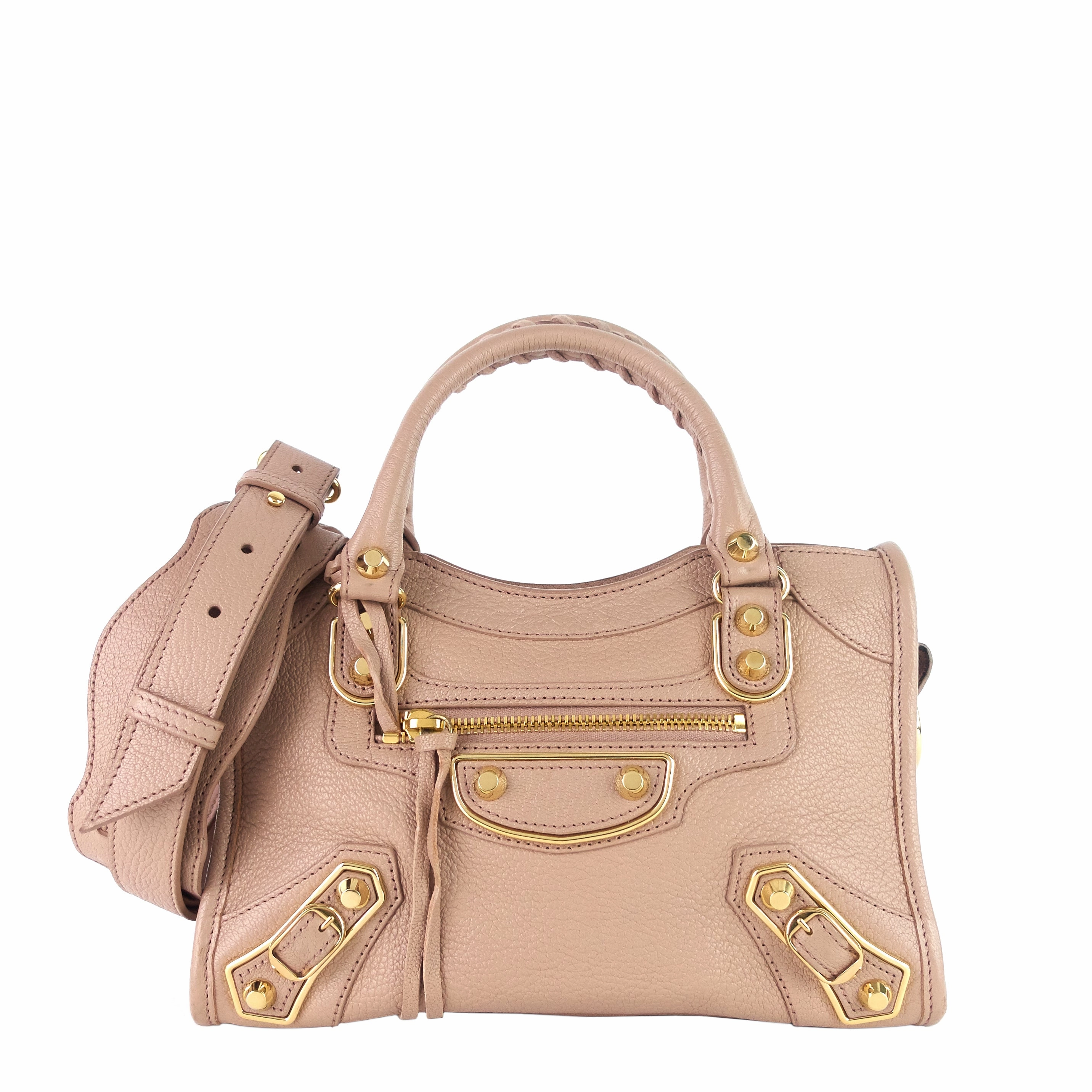 City Mini Metallic Edge Leather Bag
