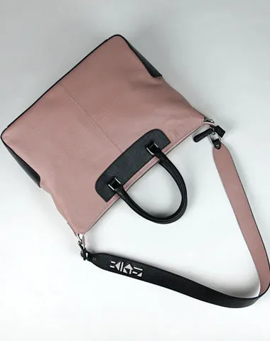 Classic Large Womens Gray Leather Work Handbag Purse Leather Shoulder Purse Bag for Ladies