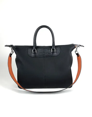 Classic Large Womens Gray Leather Work Handbag Purse Leather Shoulder Purse Bag for Ladies