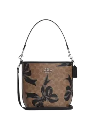 Coach City Bucket Bag In Signature Canvas With Bow Print