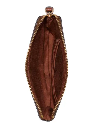 Coach Corner Zip Wristlet In Signature Canvas With Lips Print