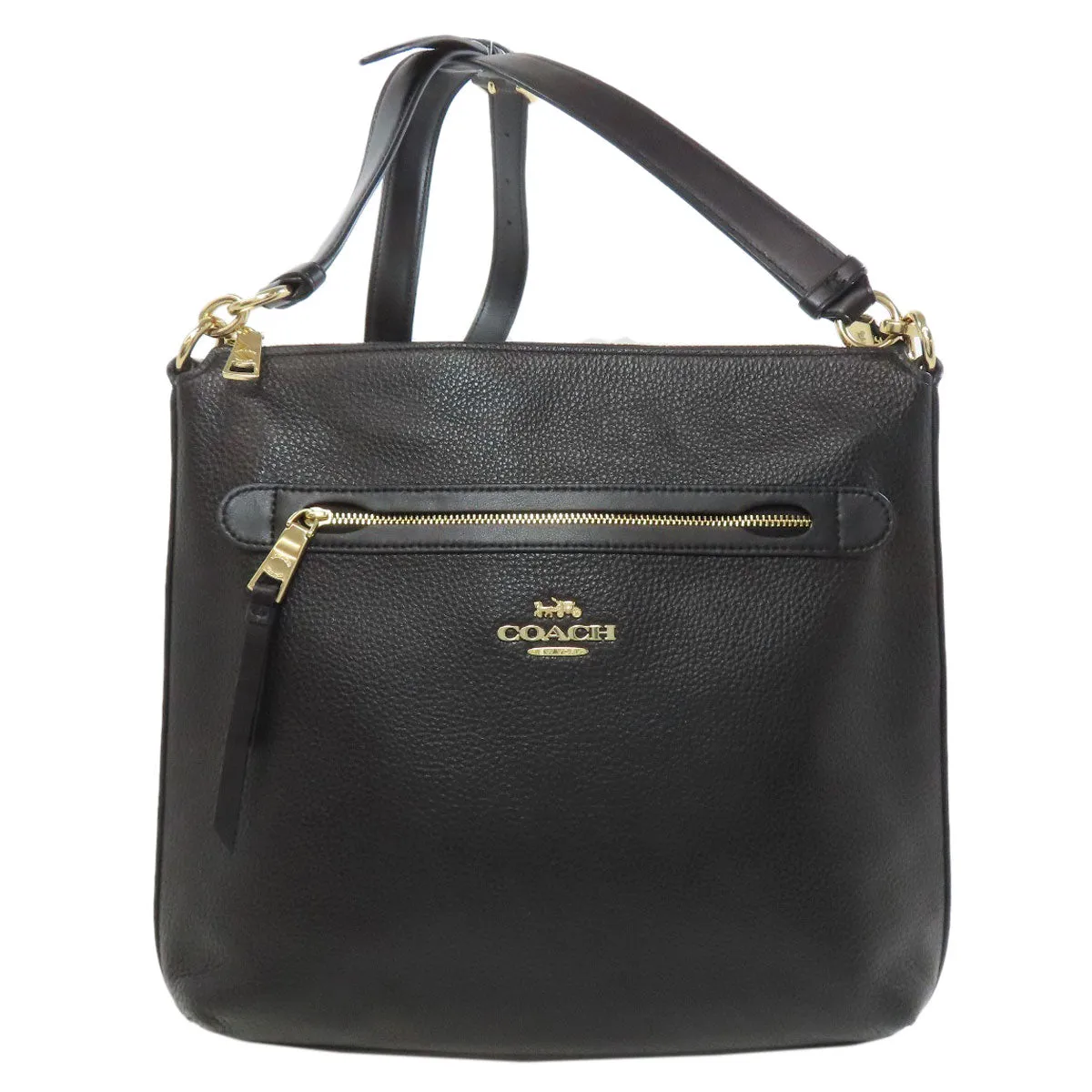 COACH Shoulder Bag F34823 leather black logo