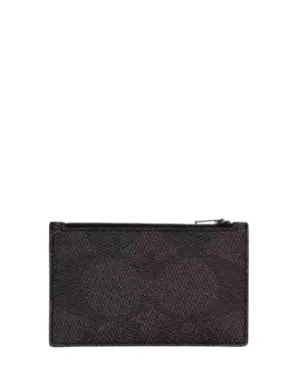 Coach Zip Card Case In Blocked Signature Canvas