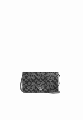 Coach Anna Foldover Clutch Crossbody Bag In Gunmetal Multi CX593